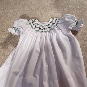 Handmade size 12 months SMOCKED BISHOP DRESS.